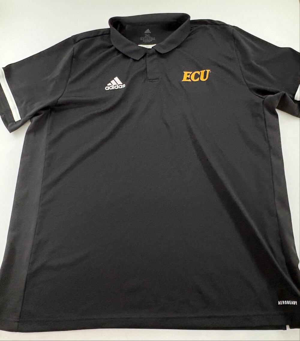 Adidas ECU Pirates Polo Mens 2XL Black Gold Aeroready East Carolina